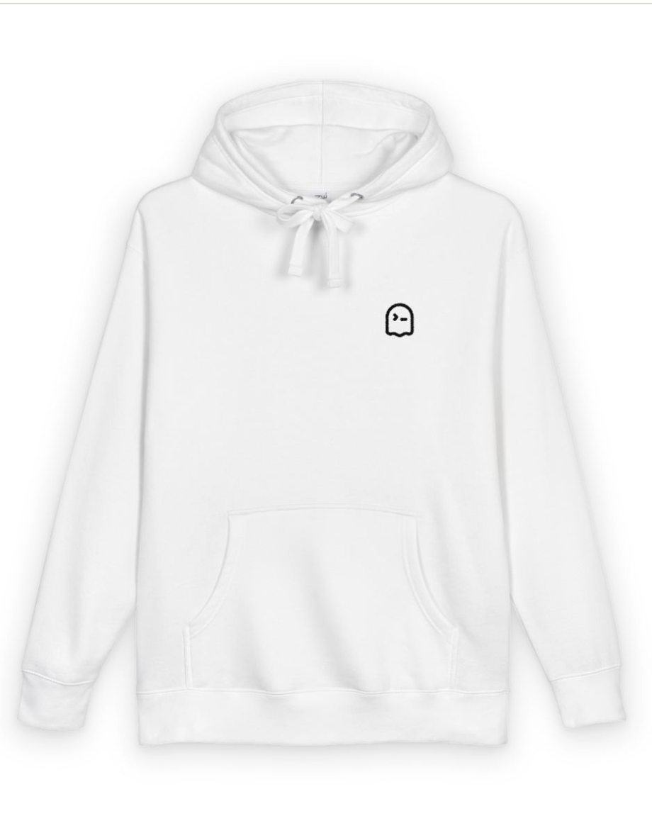 Ghostcoded Unisex Fleece Hoodie - White